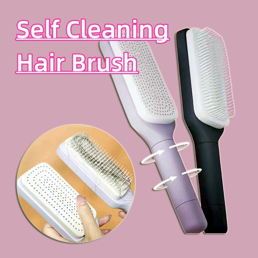 Brushinex™ – 4-in-1 Self-Cleaning Hair Brush with Scalp Massage & Anti-Static Technology