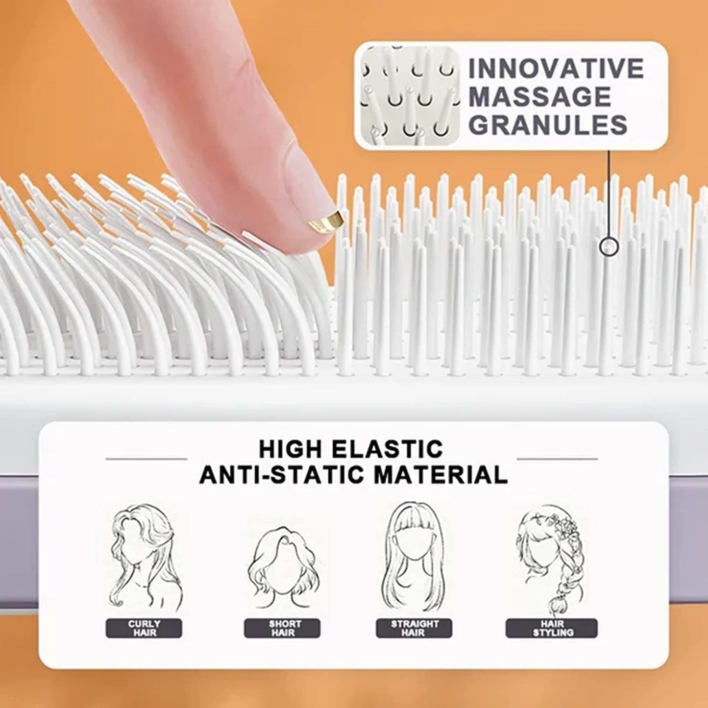 Brushinex™ – 4-in-1 Self-Cleaning Hair Brush with Scalp Massage & Anti-Static Technology